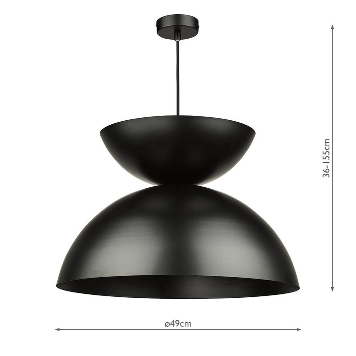 Dar Riya Matt Black Single Pendant Light