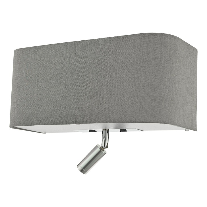 Dar Ronda 3 Light Wall Light In Grey Complete With Led Reading Light