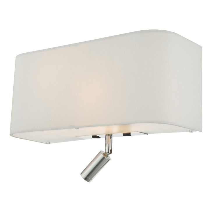 Dar Ronda 3 Light Wall Light In Ivory Complete With Led Reading Light