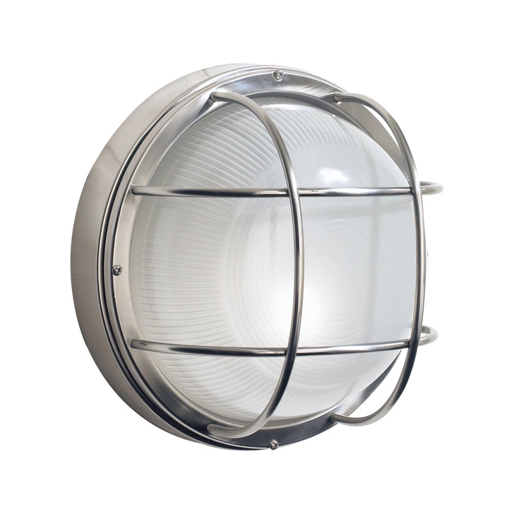 Dar Salcombe SAL5044 Stainless Steel Finish Round Exterior Wall Light - IP44