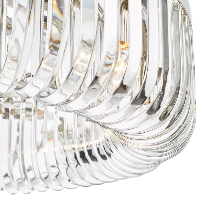 Dar Sigourney 8 Light Pendant Polished Nickel and Crystal