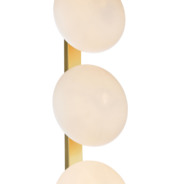 Dar Tauri 3 Light Floor Lamp Matt Gold and Opal Glass