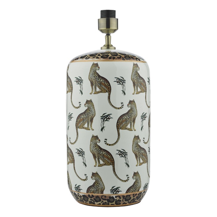 Dar Tigris Leopard And Foliage Motic Ceramic Table Lamp - Base Only