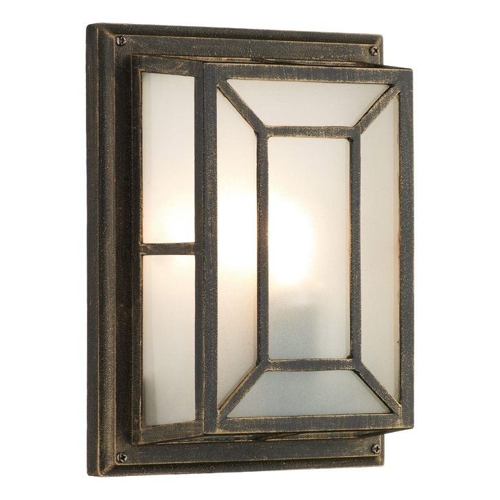 Dar Trent TRE5254 Black/Gold Exterior Wall Light - IP44