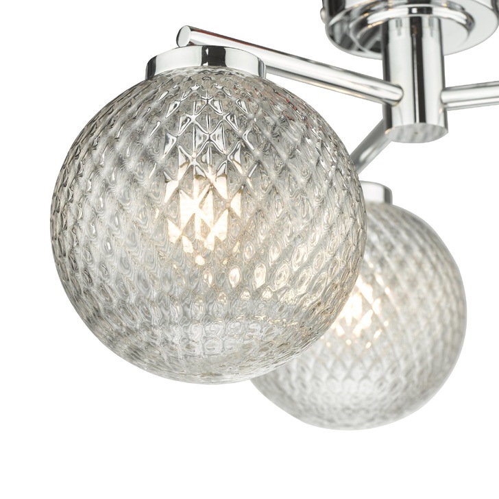 Dar Wayne Bathroom 3 Light Semi-Flush Bathroom Ceiling Light In Polished Chrome Complete With Clear Glass - IP44