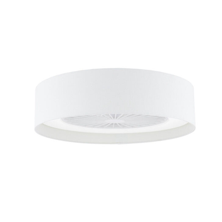 Dar White Faux Silk Ceiling Fan Light - 50cm