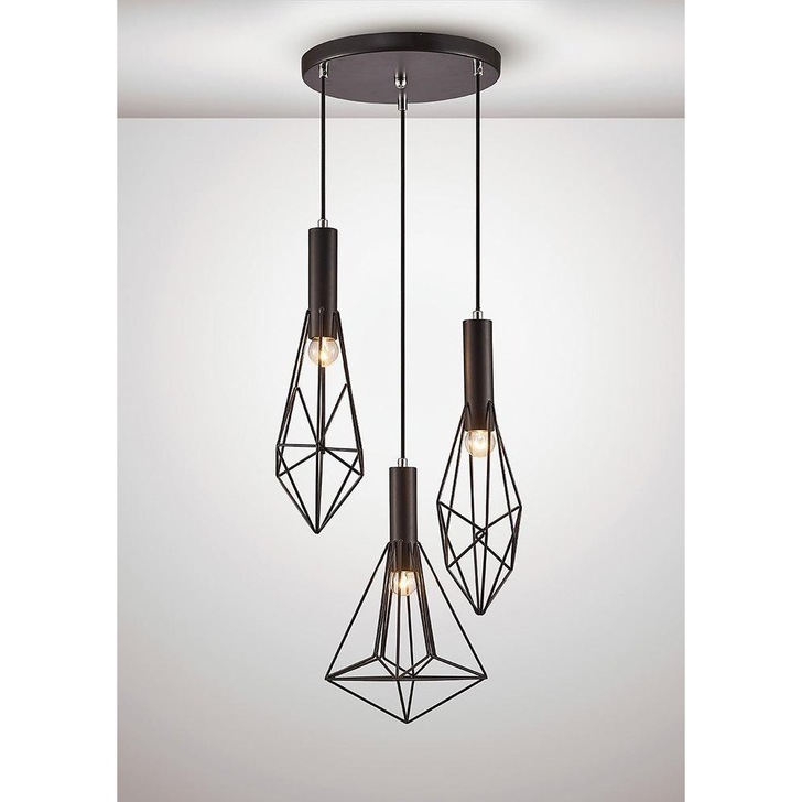 Deco Kristoff D0139 Black 3 Light Cluster Pendant