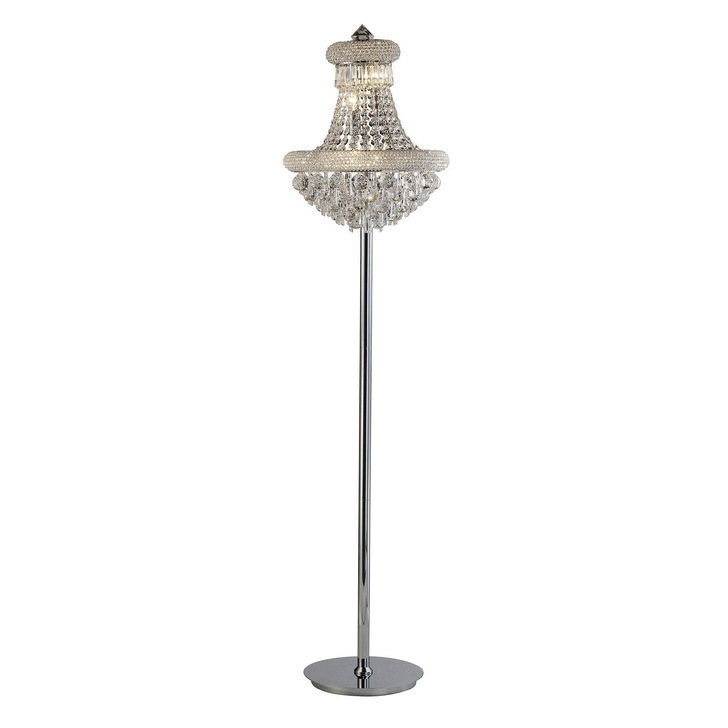 Diyas Alexandra IL31444 Polished Chrome 8 Light Crystal Floor Lamp