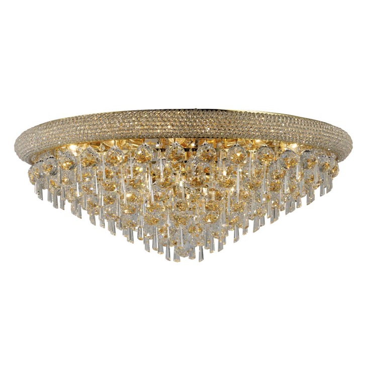 Diyas Alexandra IL32108 French Gold 16 Light Flush Crystal Ceiling Light