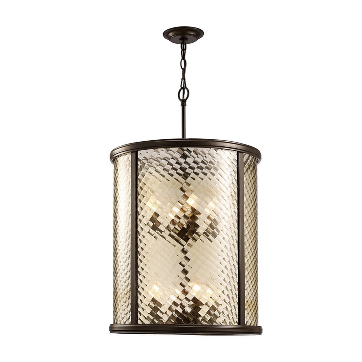 Diyas Asia IL31678 Oiled Bronze 8 Light Pendant