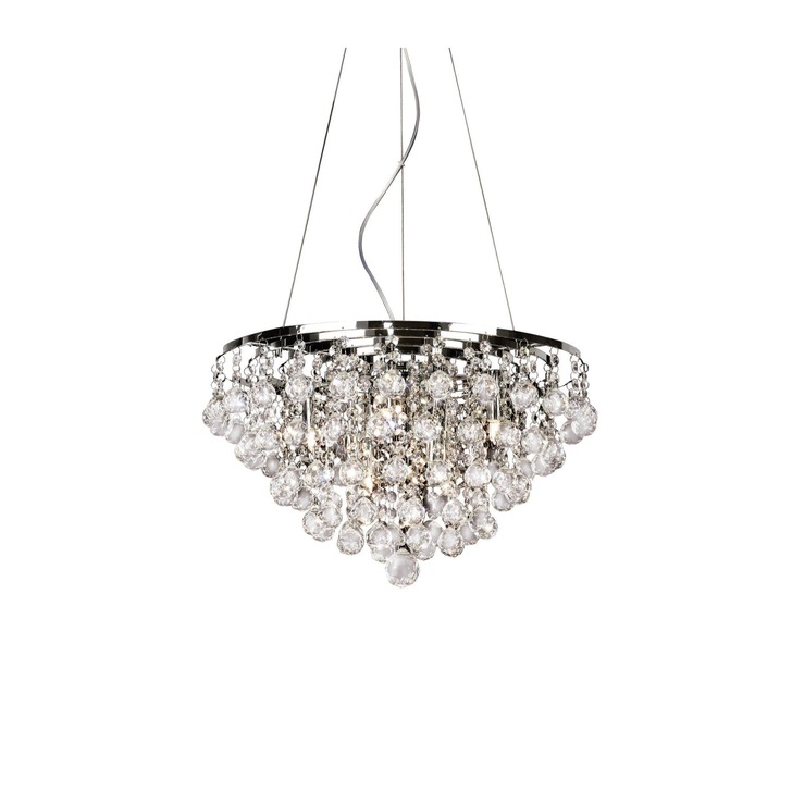 Diyas Atla IL30015 Polished Chrome 8 Light Crystal Pendant