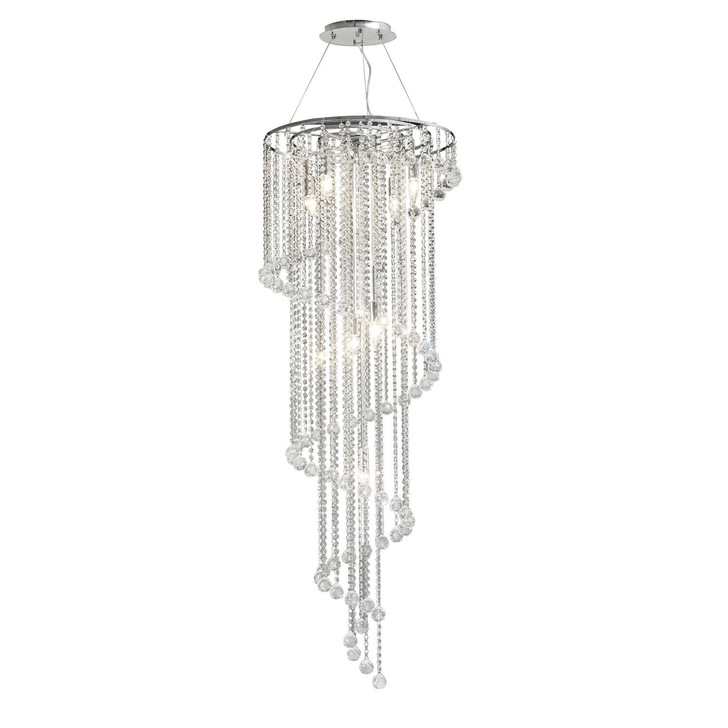 Diyas Atla IL30098 Polished Chrome 7 Light Crystal Pendant