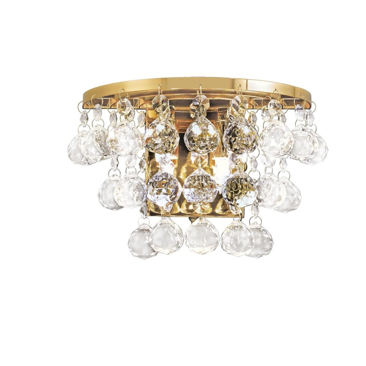 Diyas Atla IL30214 French Gold 2 Light Crystal Wall Light