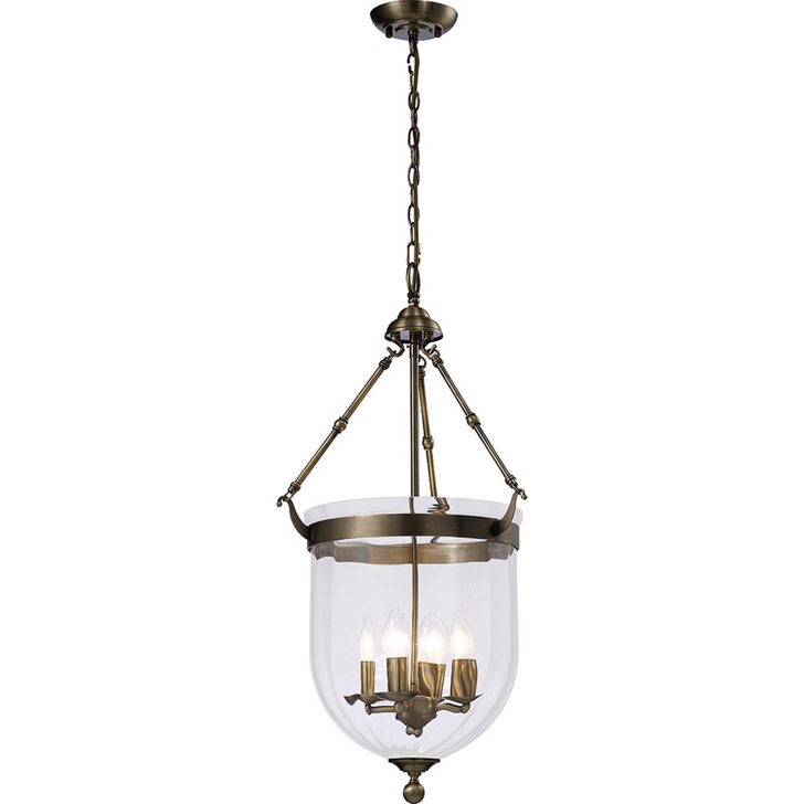 Diyas Aubrey IL31077 Antique Brass 4 Light Pendant