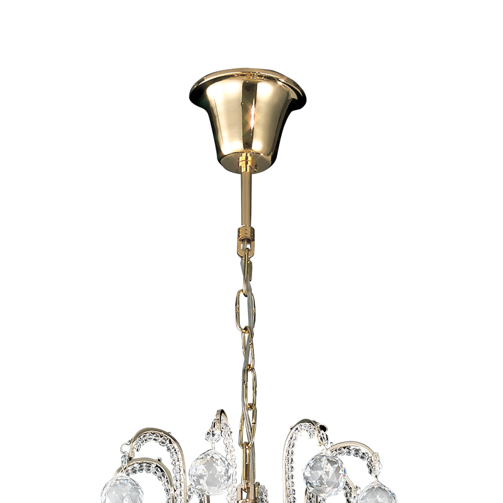 Diyas Bask IL30216/BA French Gold 4 Light Crystal Pendant