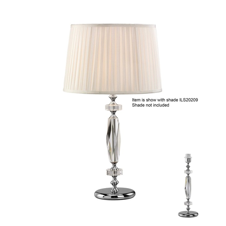 Diyas Bella IL11022 Crystal Table Lamp In Silver Finish - Base Only