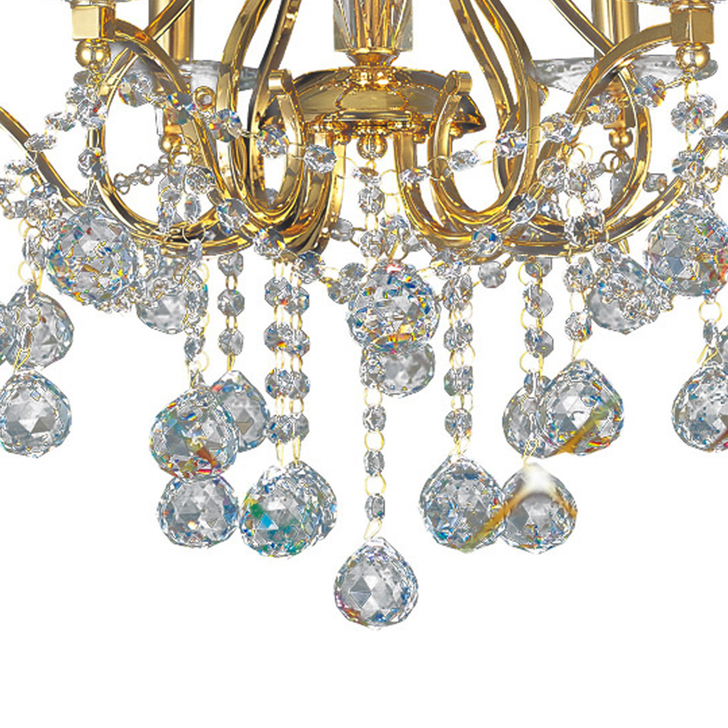 Diyas Bianco IL30216/BI French Gold 6 Light Semi Flush Crystal Chandelier