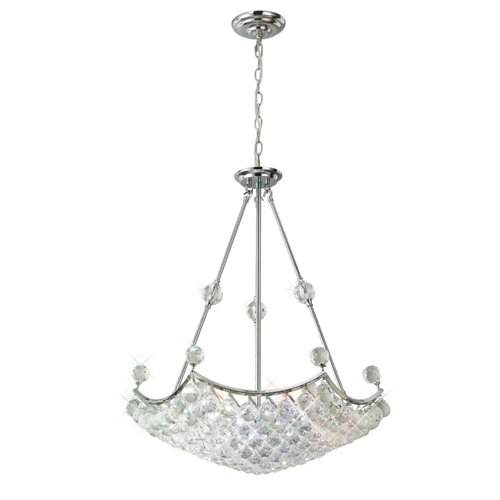 Diyas Cesto IL30036 Polished Chrome 10 Light Crystal Pendant