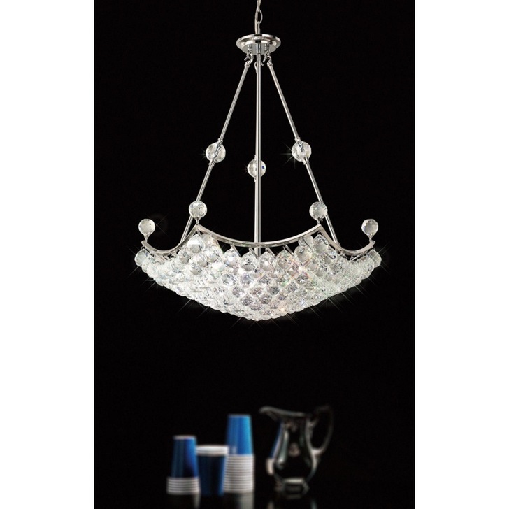 Diyas Cesto IL30036 Polished Chrome 10 Light Crystal Pendant