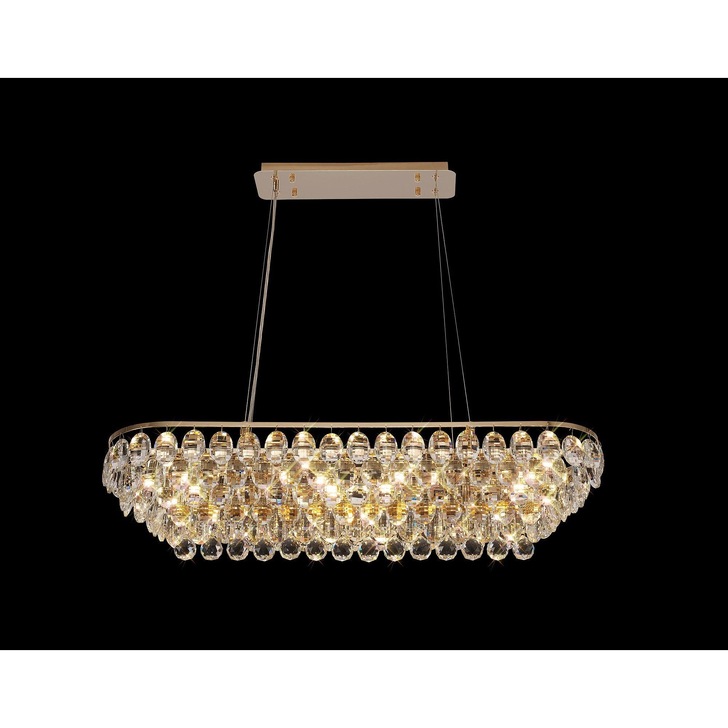 Diyas Coniston 8 Light French Gold Crystal Linear Pendant