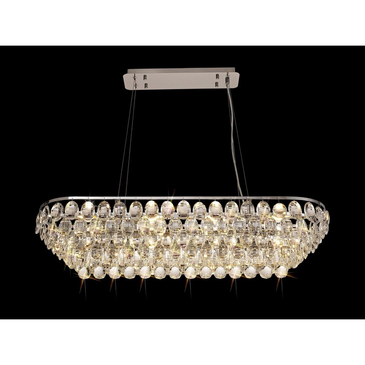 Diyas Coniston 8 Light Polished Chrome Crystal Linear Pendant