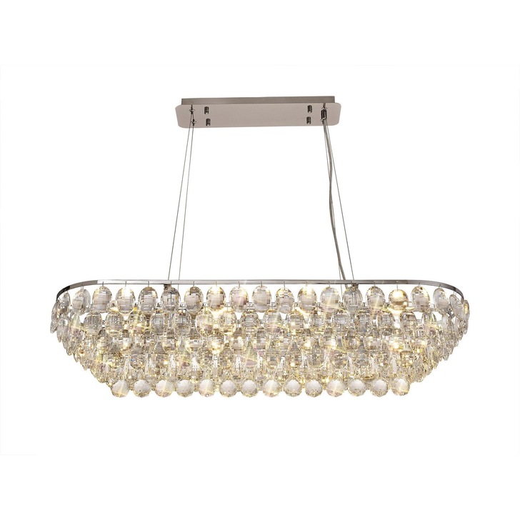 Diyas Coniston 8 Light Polished Chrome Crystal Linear Pendant