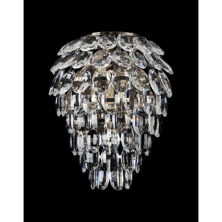 Diyas Coniston Antique Brass Large Crystal Bathroom Wall Light - IP44