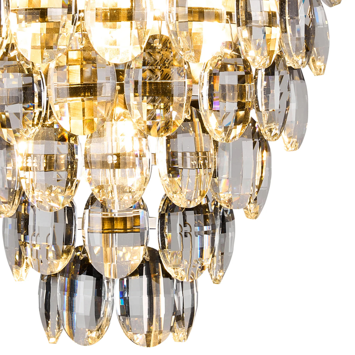 Diyas Coniston Antique Brass Large Crystal Bathroom Wall Light - IP44