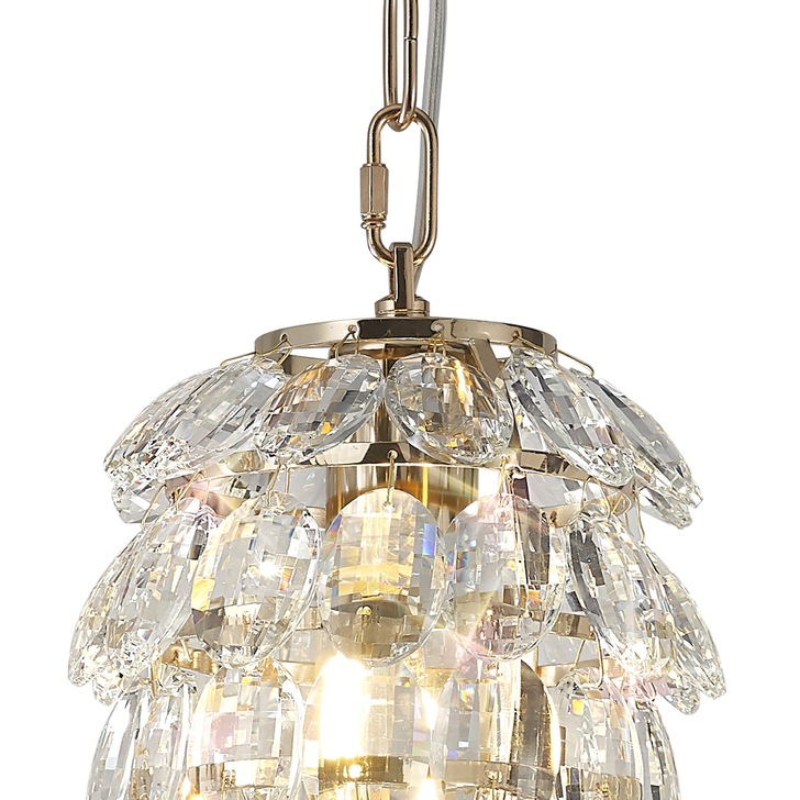 Diyas Coniston French Gold 1 Light Crystal Pendant - IL32839