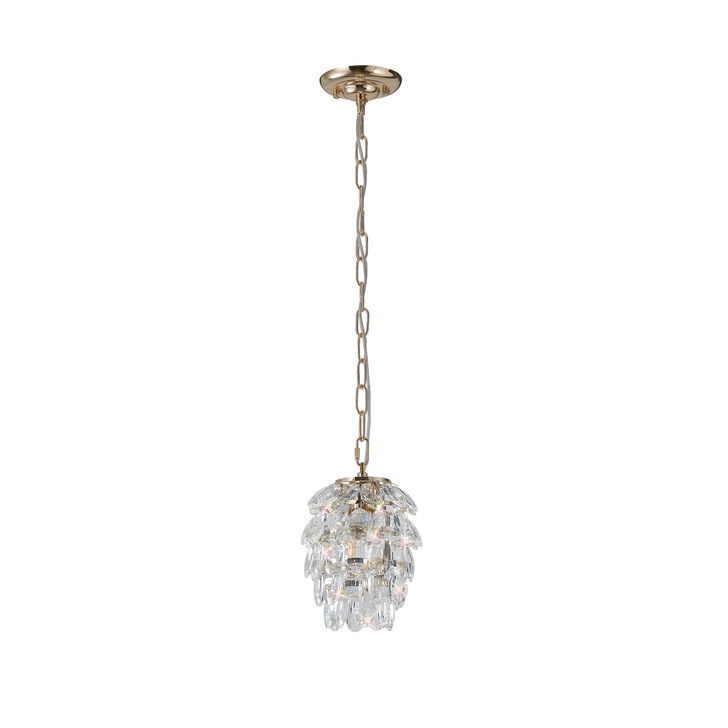 Diyas Coniston French Gold 1 Light Crystal Pendant - IL32839