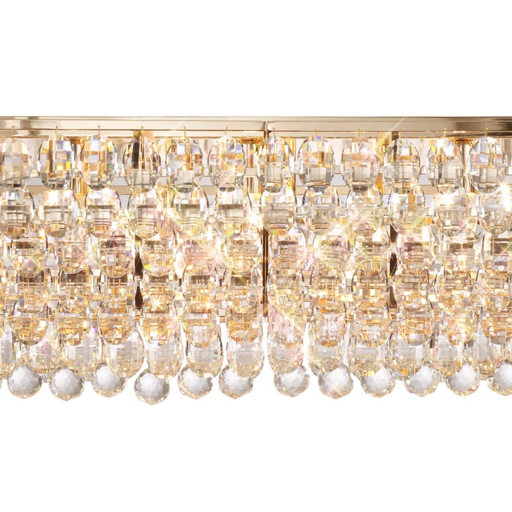 Diyas Coniston French Gold 14 Light Crystal Bar Pendant - IL32823