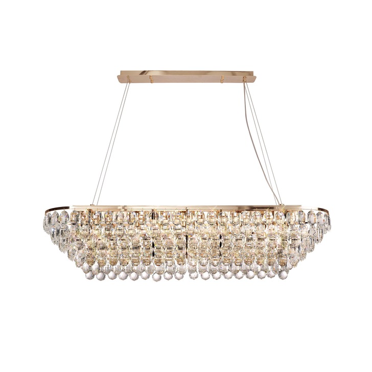 Diyas Coniston French Gold 14 Light Crystal Bar Pendant - IL32823