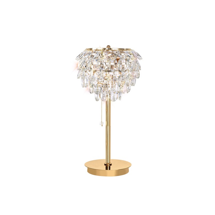 Diyas Coniston French Gold 2 Light Crystal Table Lamp - IL32836