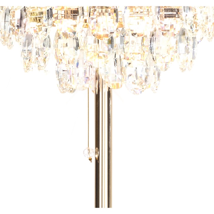 Diyas Coniston French Gold 3 Light Crystal Floor Lamp - IL32837