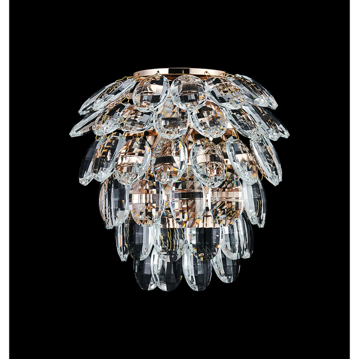 Diyas Coniston French Gold Crystal Bathroom Wall Light - IP44