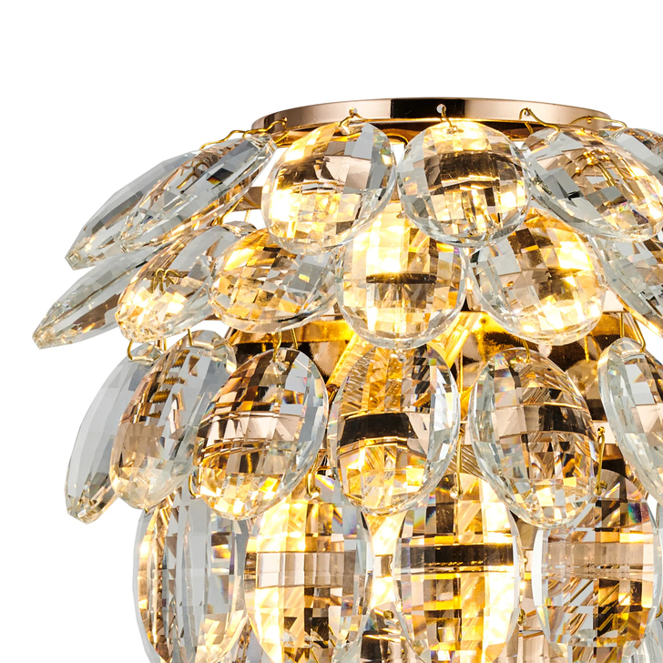 Diyas Coniston French Gold Crystal Bathroom Wall Light - IP44