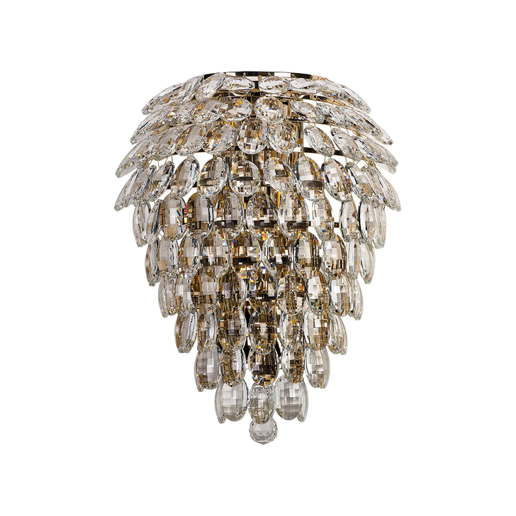 Diyas Coniston French Gold Extra Large Crystal Bathroom Wall Light - IP44