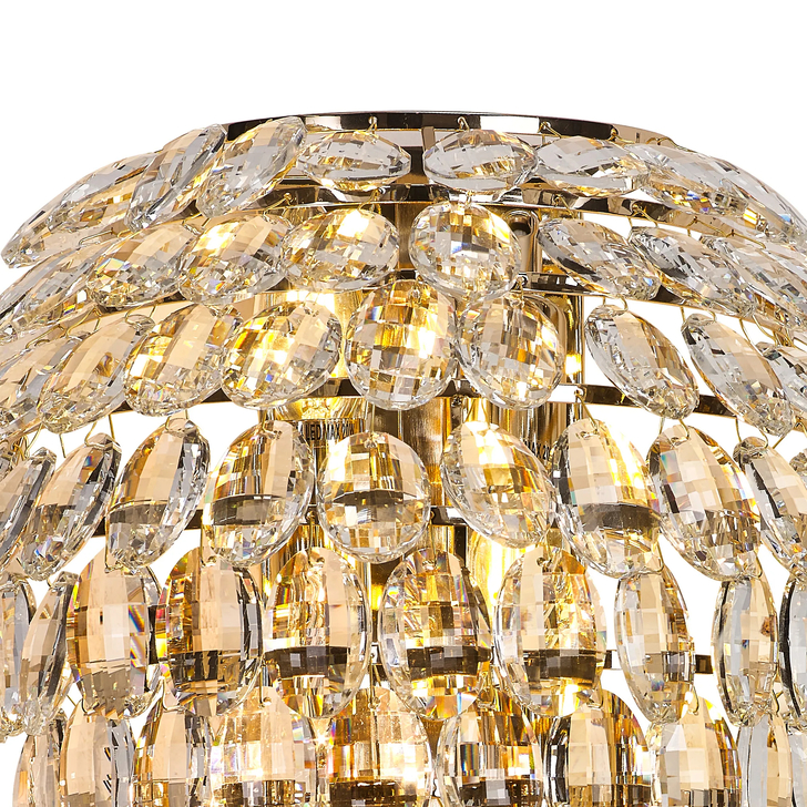 Diyas Coniston French Gold Extra Large Crystal Bathroom Wall Light - IP44