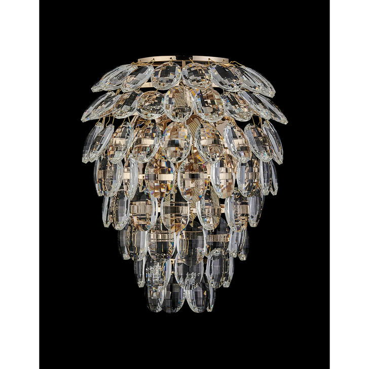 Diyas Coniston French Gold Large Crystal Bathroom Wall Light - IP44