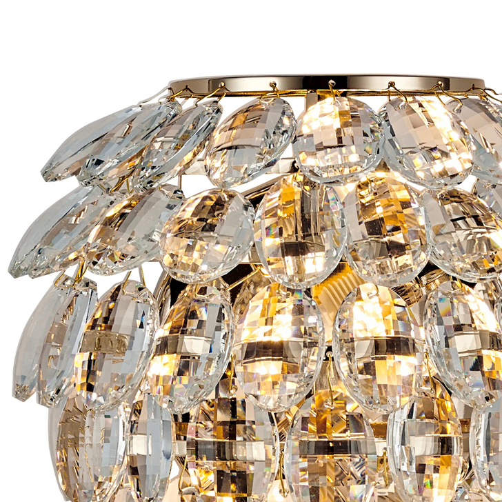 Diyas Coniston French Gold Large Crystal Bathroom Wall Light - IP44