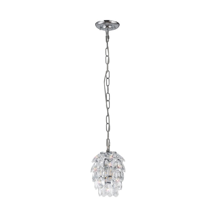 Diyas Coniston Polished Chrome 1 Light Crystal Pendant - IL32838