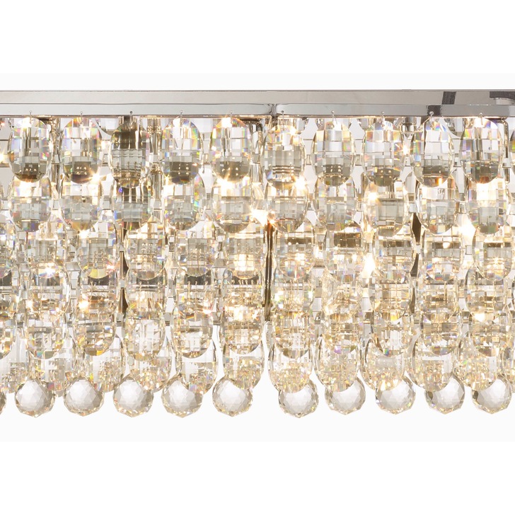 Diyas Coniston Polished Chrome 14 Light Crystal Bar Pendant - IL32822