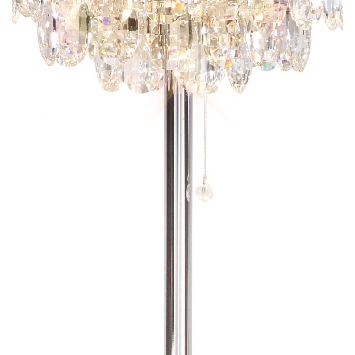 Diyas Coniston Polished Chrome 3 Light Crystal Floor Lamp - IL32835