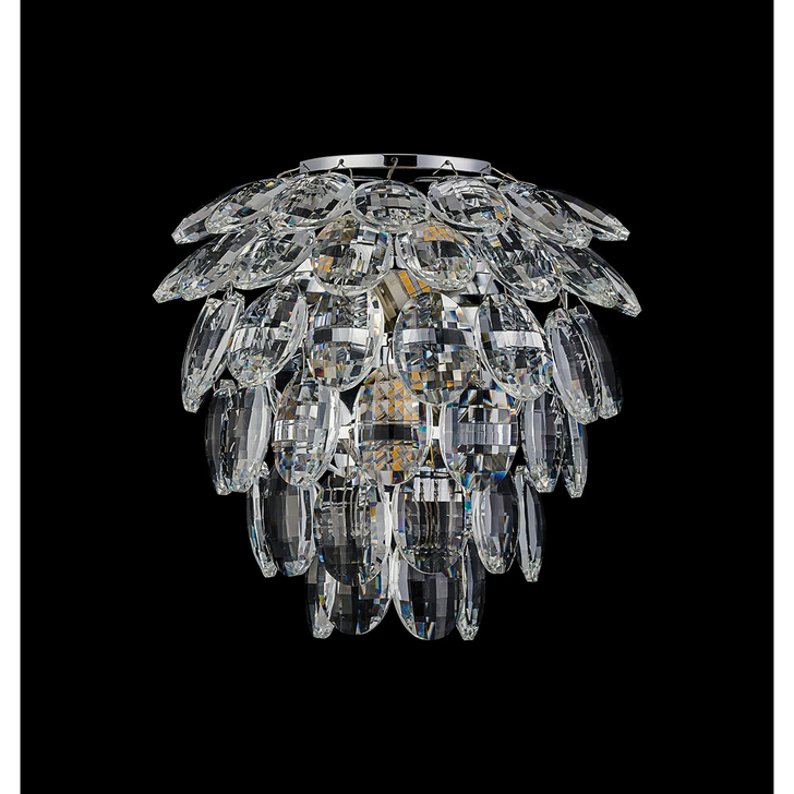 Diyas Coniston Polished Chrome Crystal Bathroom Wall Light - IP44