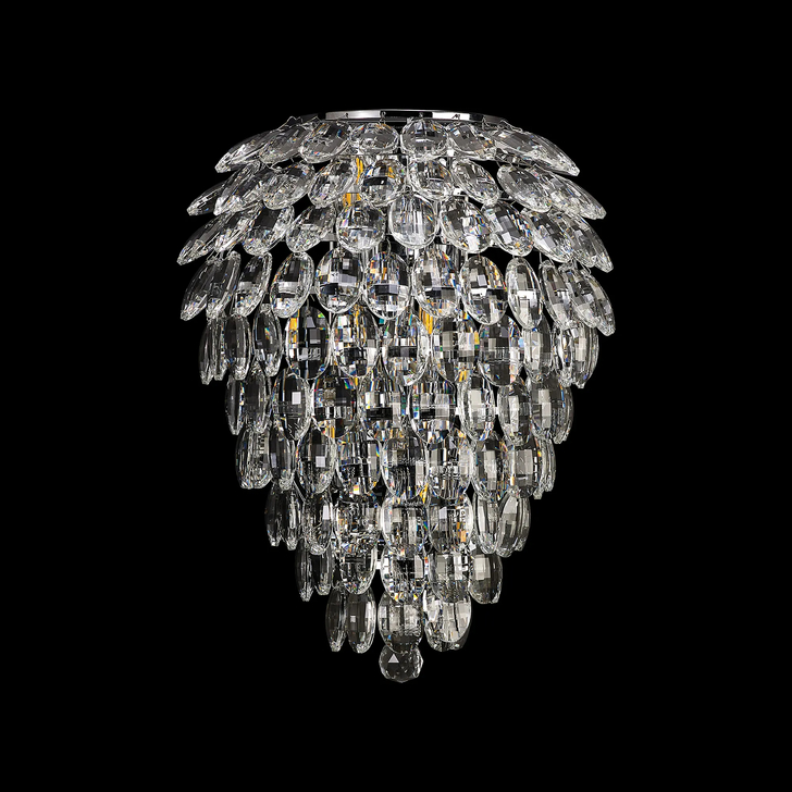 Diyas Coniston Polished Chrome Extra Large Crystal Bathroom Wall Light - IP44