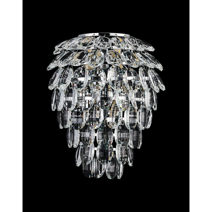 Diyas Coniston Polished Chrome Large Crystal Bathroom Wall Light - IP44