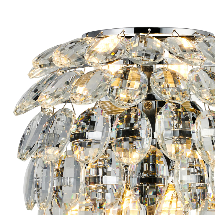 Diyas Coniston Polished Chrome Large Crystal Bathroom Wall Light - IP44