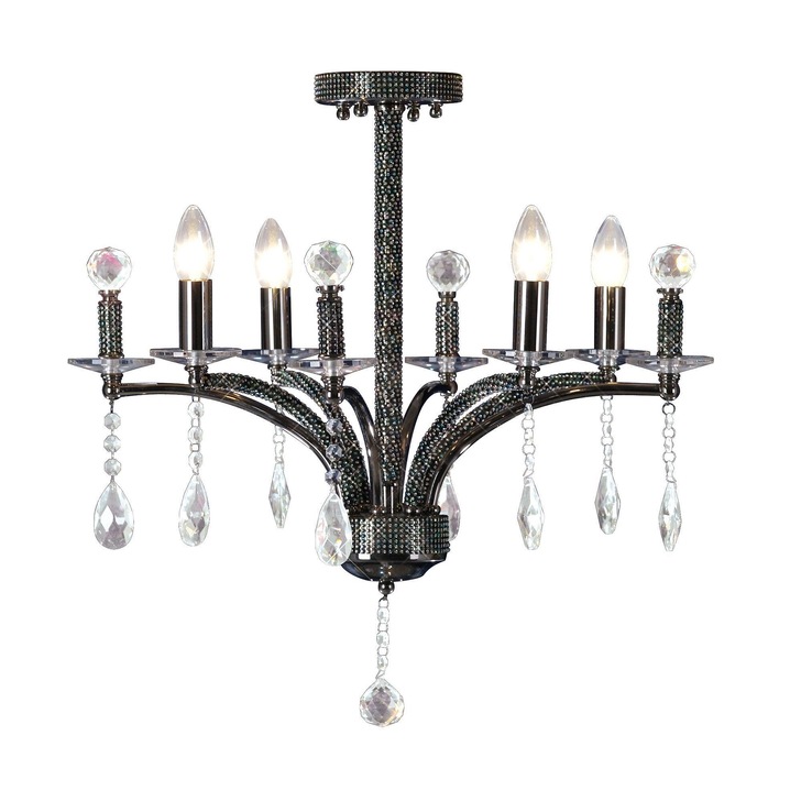 Diyas Fiore IL30364 Black Chrome 4 Light Crystal Chandelier