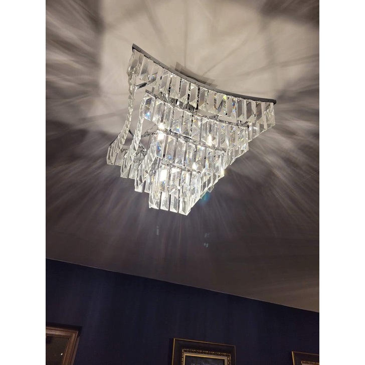 Diyas Gianni IL30642 Polished Chrome 5 Light Semi Flush Crystal Ceiling Light