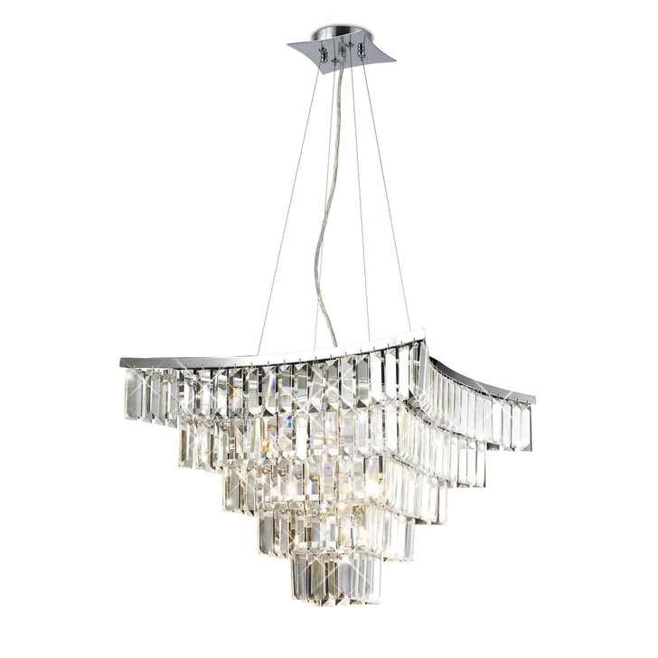 Diyas Gianni IL30643 Polished Chrome 9 Light Crystal Pendant